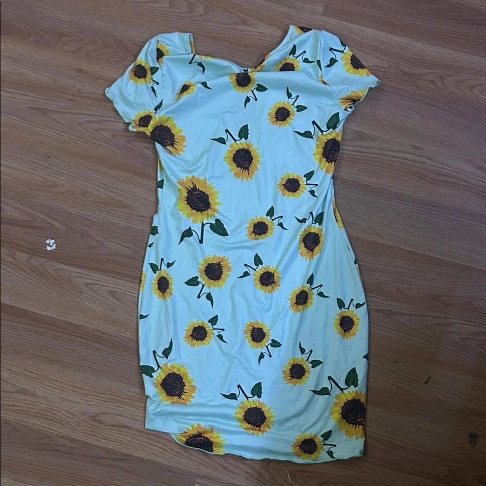 Sunflower Print Dress - Picture 2 of 3
